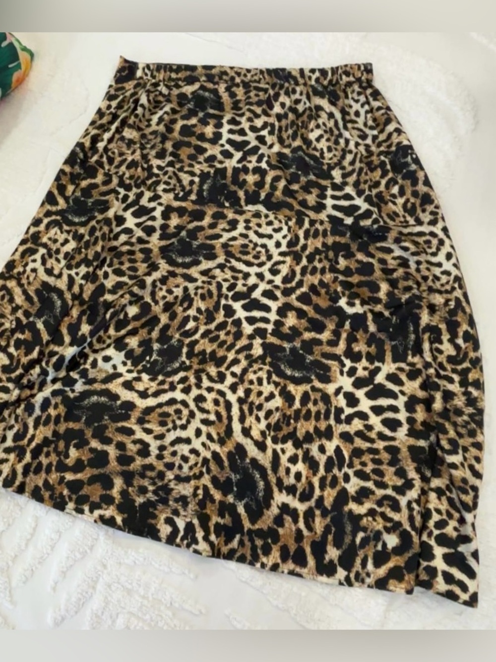 Leopard Print Women's Satin Skirt - Leopard